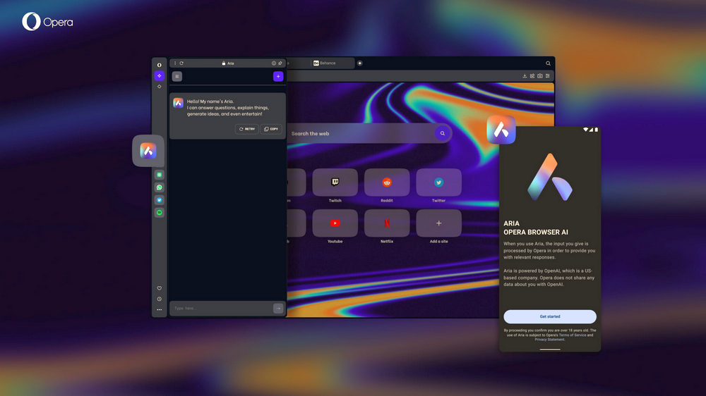 Opera представи Aria — чат-бот с изкуствен интелект за браузъра